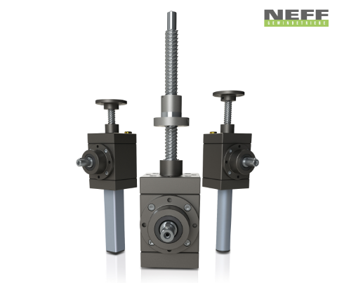 High speed screw jacks G-Series in VK, R and N versions (from left to right)